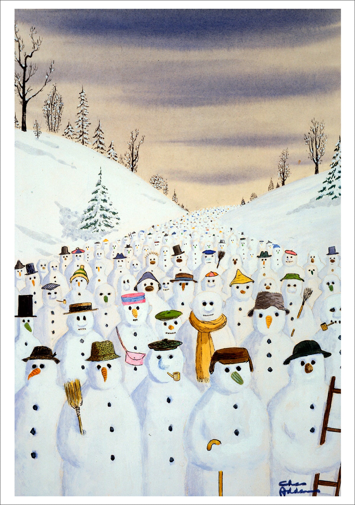 Charles Addams: Snowman March Holiday Cards_Interior_1