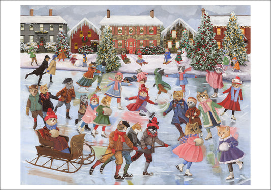 Carol Lew: Cats on Ice Holiday Cards_Primary