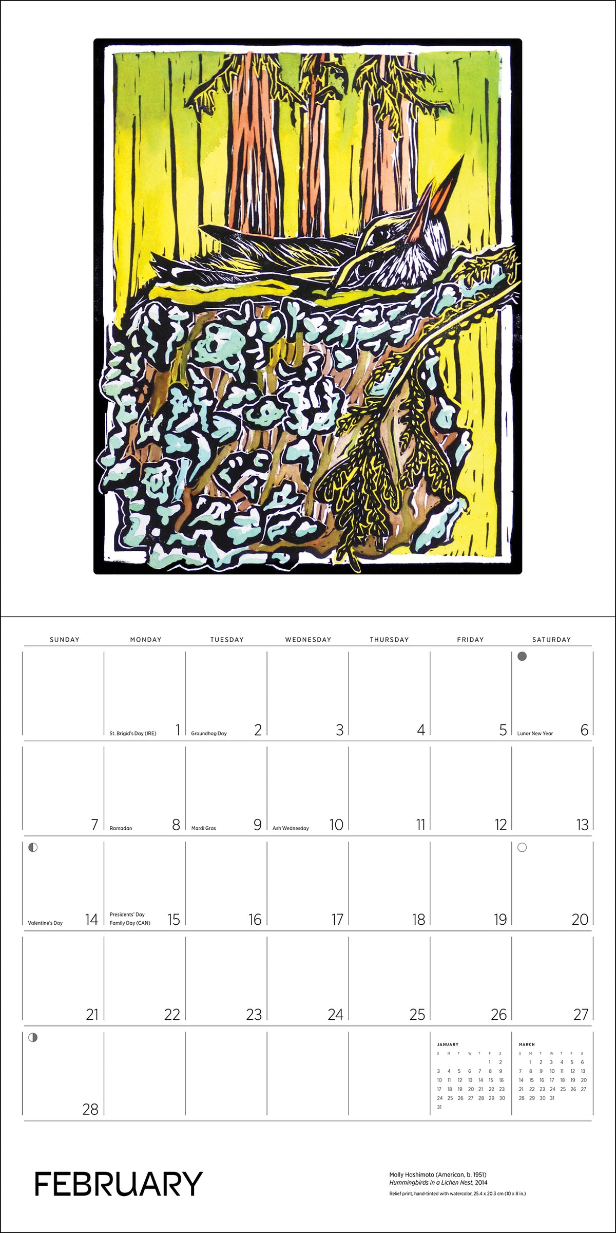 Molly Hashimoto: Birds 2027 Wall Calendar_Interior_2