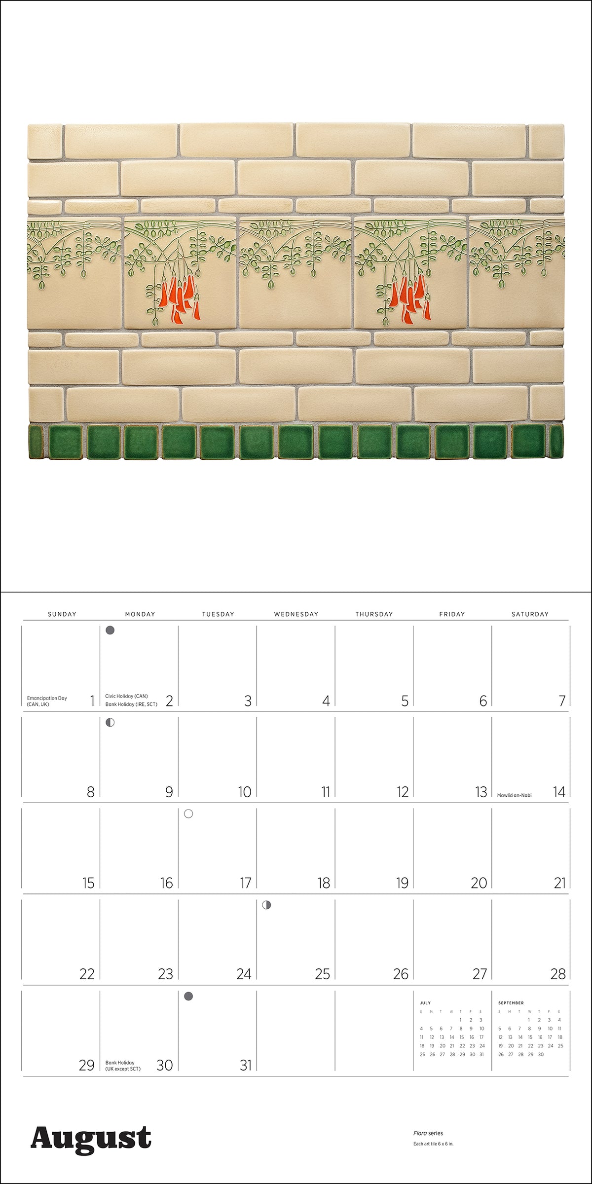 Arts & Crafts Tiles: Made by Motawi Tileworks 2027 Wall Calendar_Interior_2