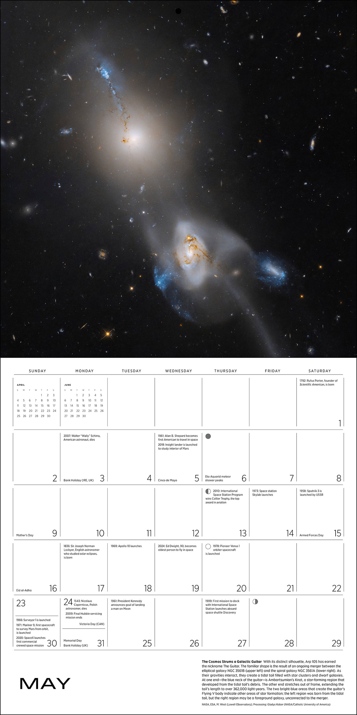 Space: Views from the Hubble and James Webb Telescopes 2027 Wall Calendar_Interior_5