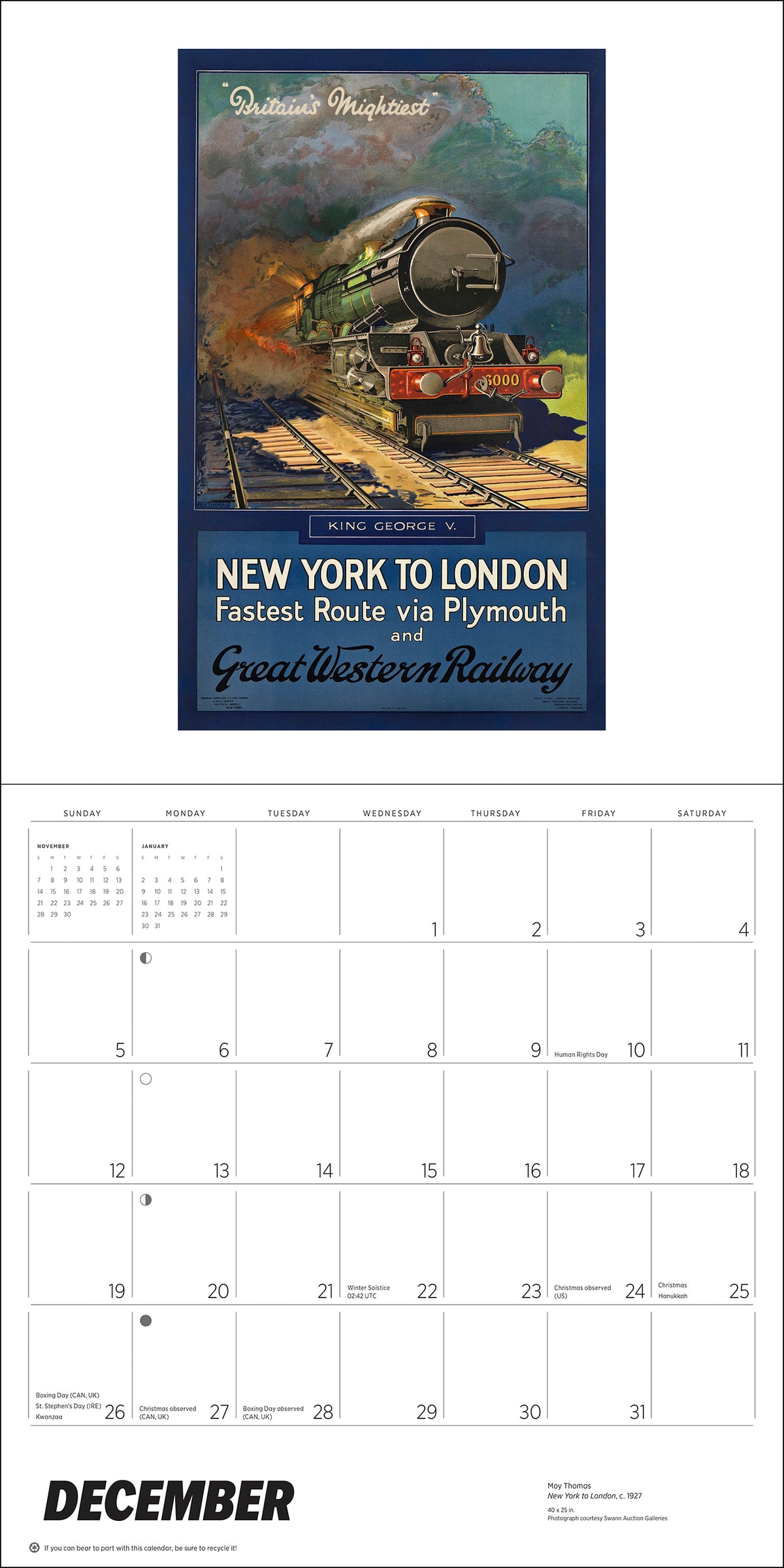 England by Rail: Vintage Travel Posters 2027 Wall Calendar_Interior_4