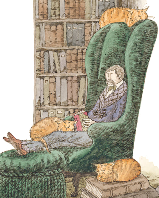 Edward Gorey: Bibliophile with Cats Bookmark_Front_Flat