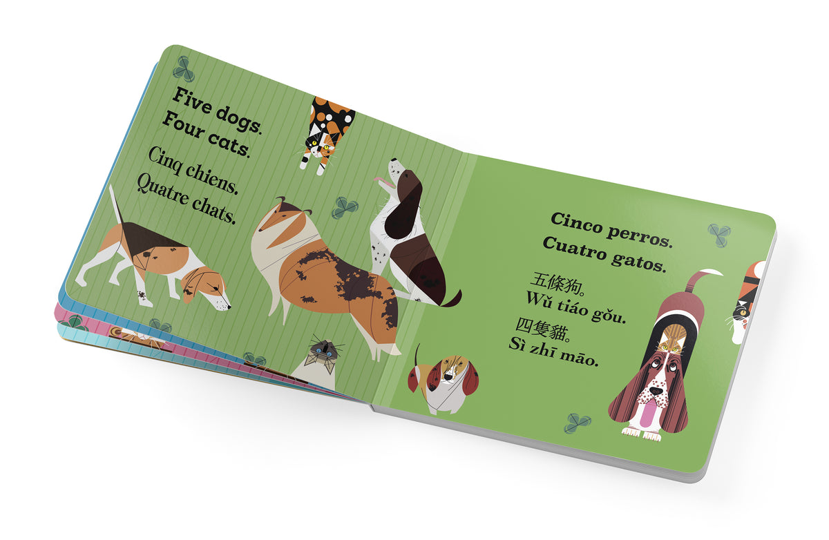 Charley Harper’s Cats and Dogs: Multilingual Counting Book_Interior_1