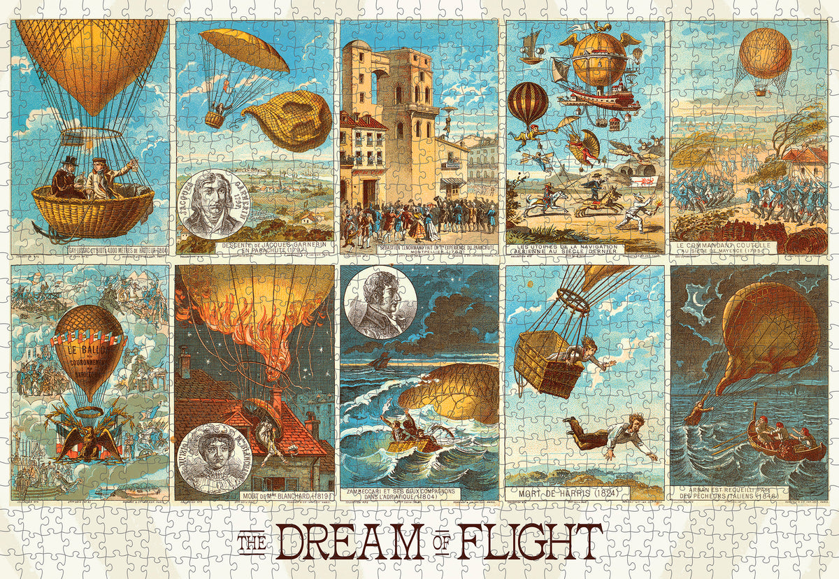 The Dream of Flight: Early Ballooning 1000-Piece Jigsaw Puzzle_Zoom