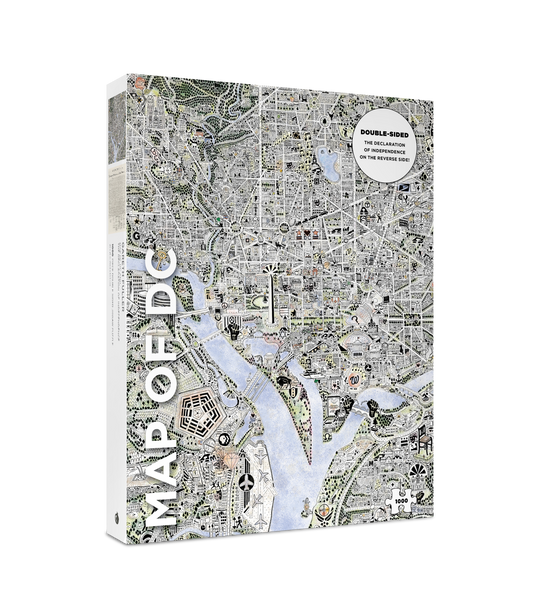 Gareth Fuller: Map of DC and The Declaration of Independence 1000-Piece Double Sided Jigsaw Puzzle_Primary