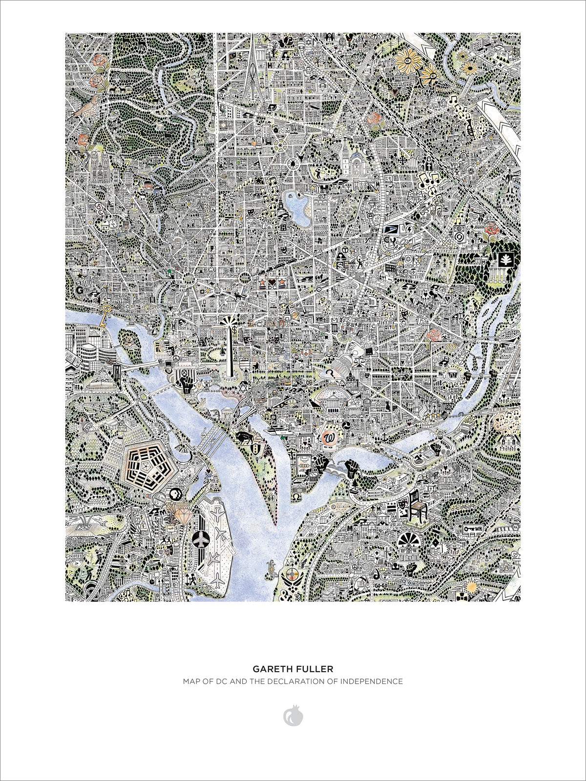 Gareth Fuller: Map of DC and The Declaration of Independence 1000-Piece Double Sided Jigsaw Puzzle_Interior_2