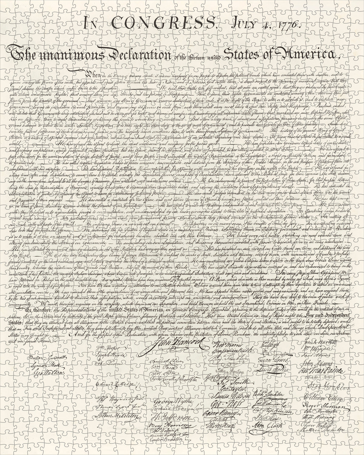 Gareth Fuller: Map of DC and The Declaration of Independence 1000-Piece Double Sided Jigsaw Puzzle_Interior_3