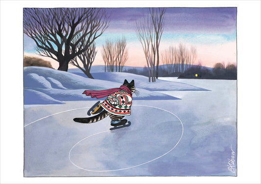 B. Kliban: CatSkating Holiday Cards_Primary