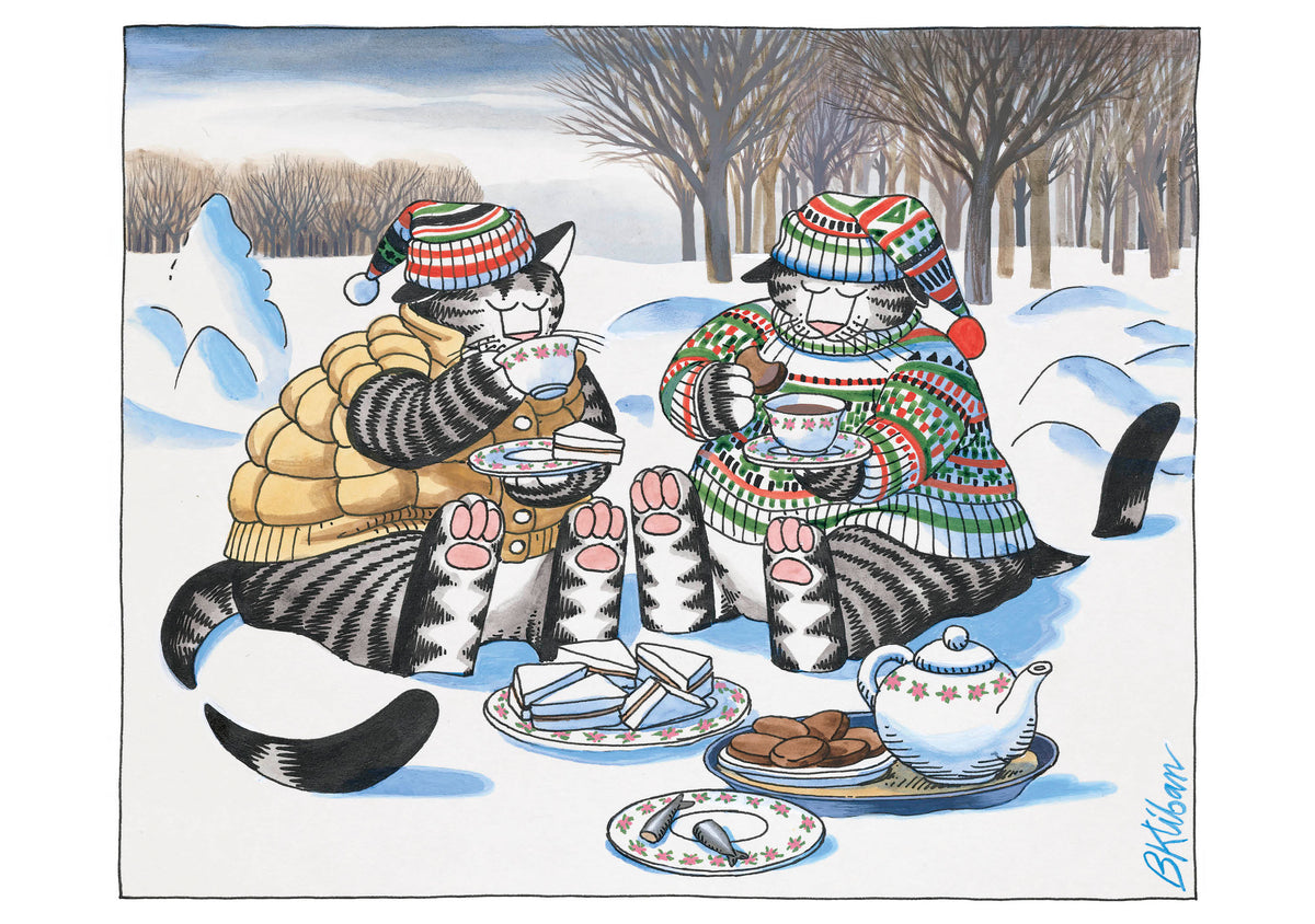 B. Kliban: Cozy Teatime Holiday Cards_Interior_1