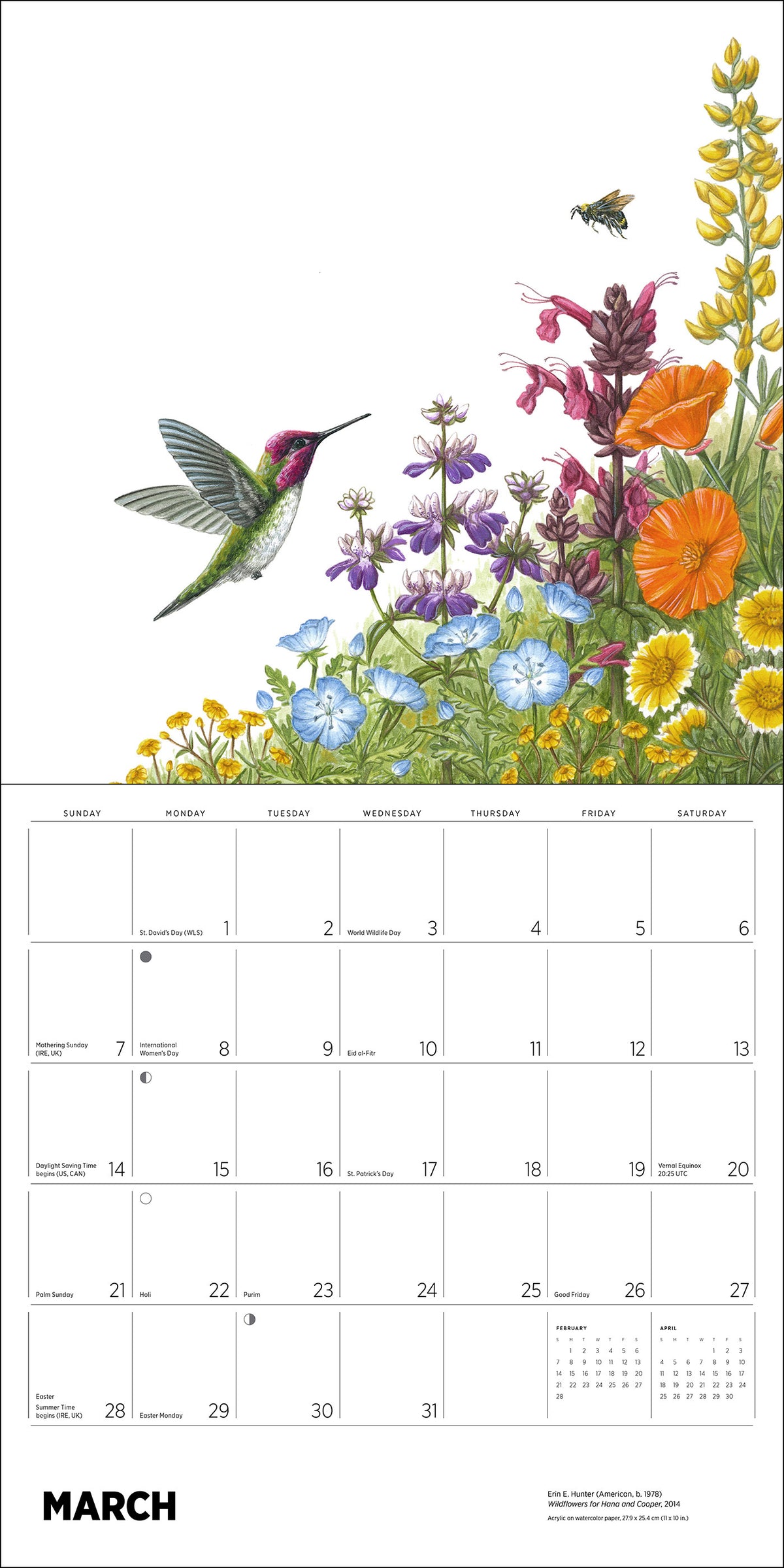 Erin E. Hunter: Pollinators 2027 Wall Calendar_Interior_3
