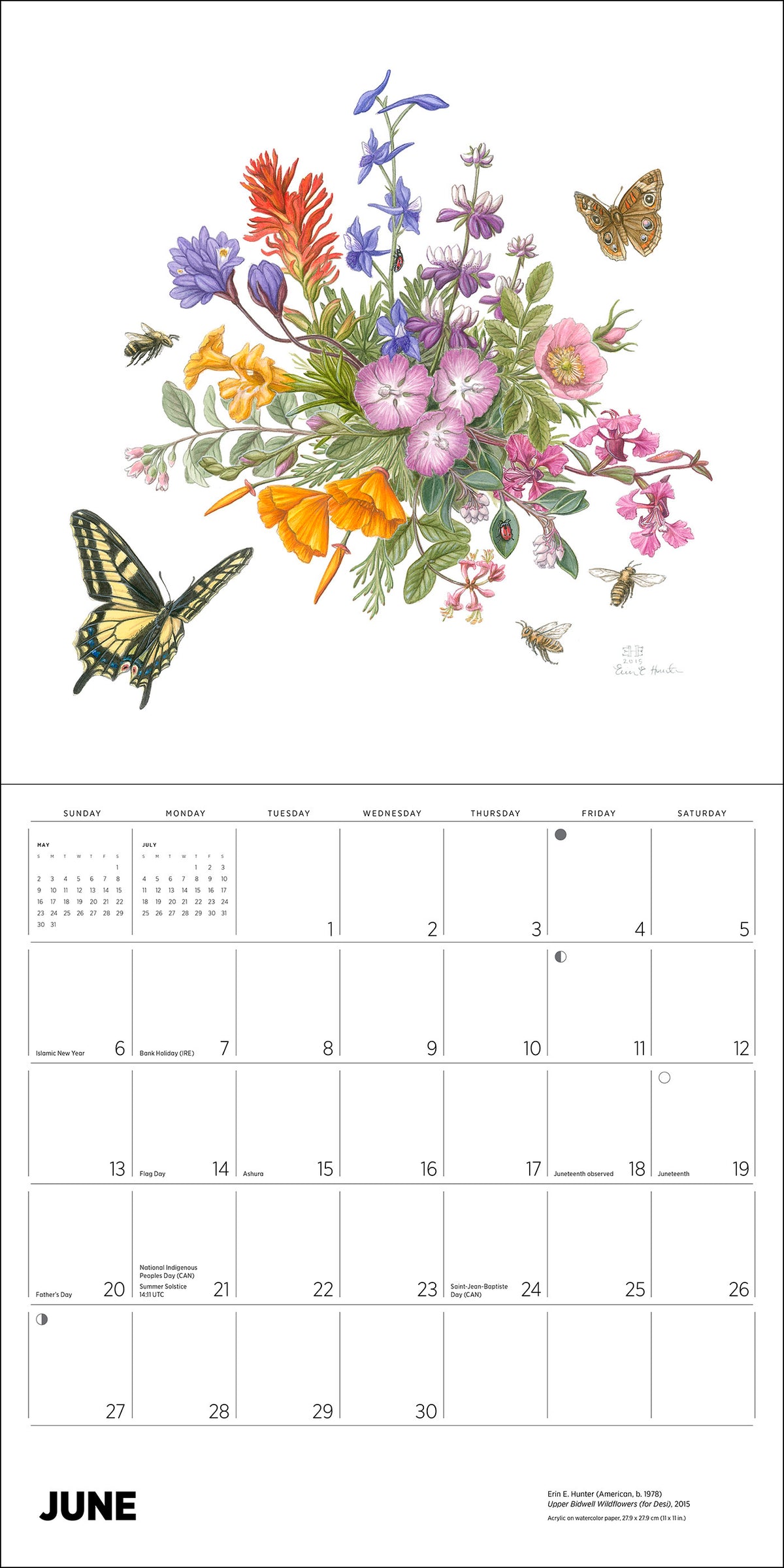 Erin E. Hunter: Pollinators 2027 Wall Calendar_Interior_5