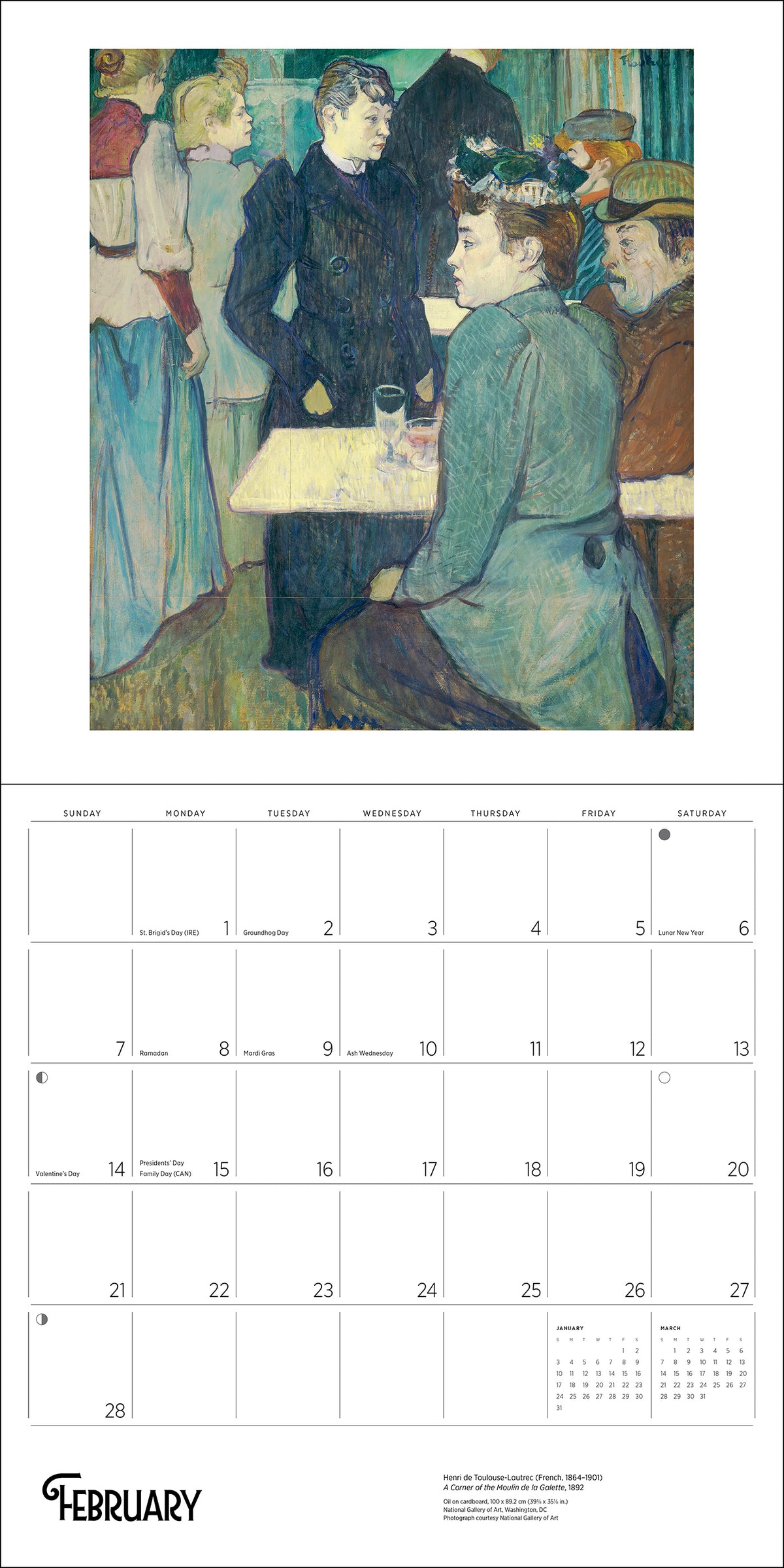 Henri de Toulouse-Lautrec 2027 Wall Calendar_Interior_2