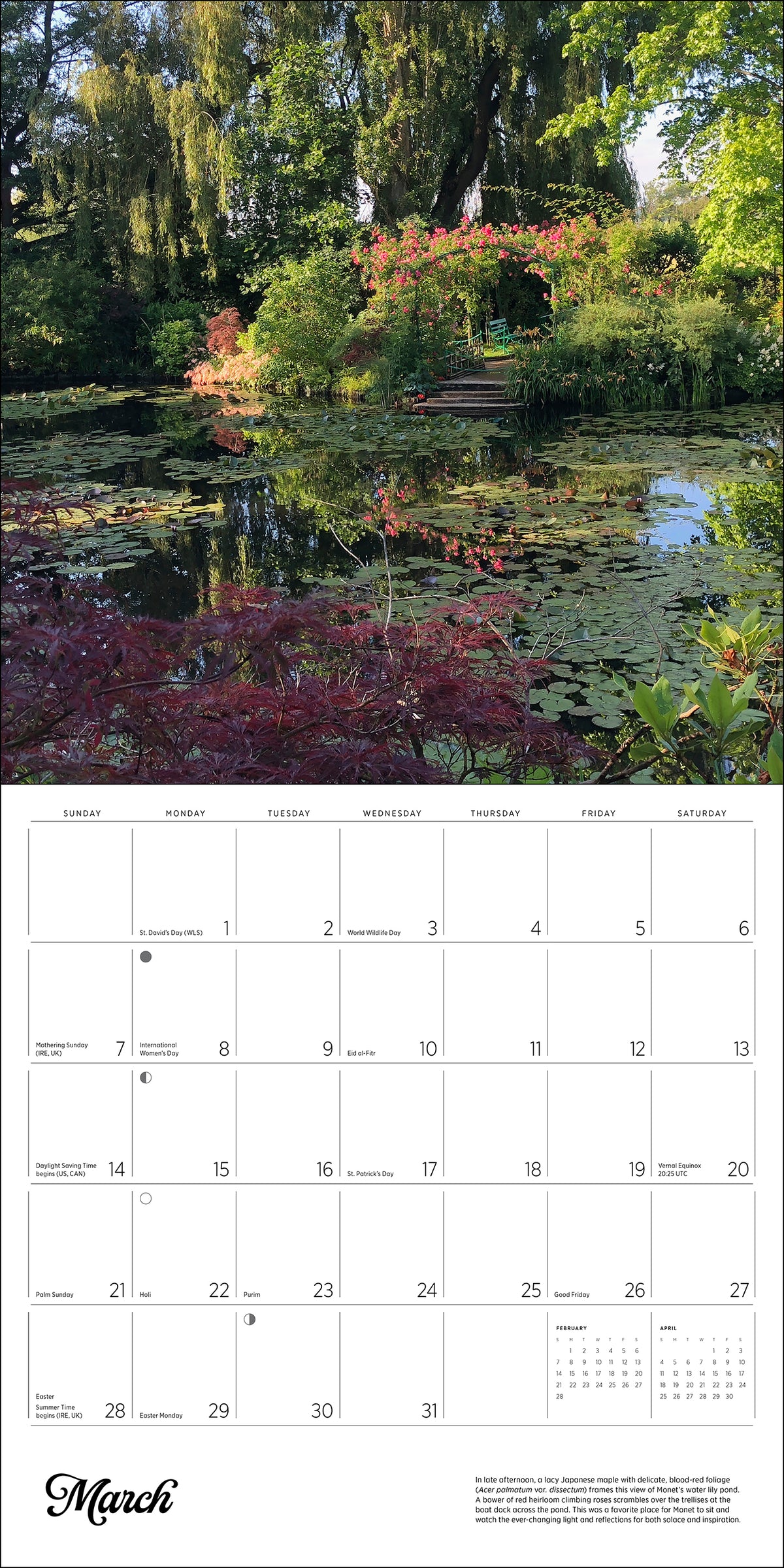 Monet's Passion: The Gardens at Giverny 2027 Wall Calendar_Interior_3