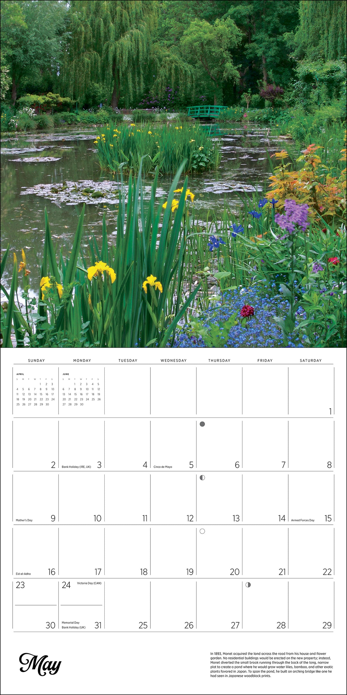 Monet's Passion: The Gardens at Giverny 2027 Wall Calendar_Interior_5