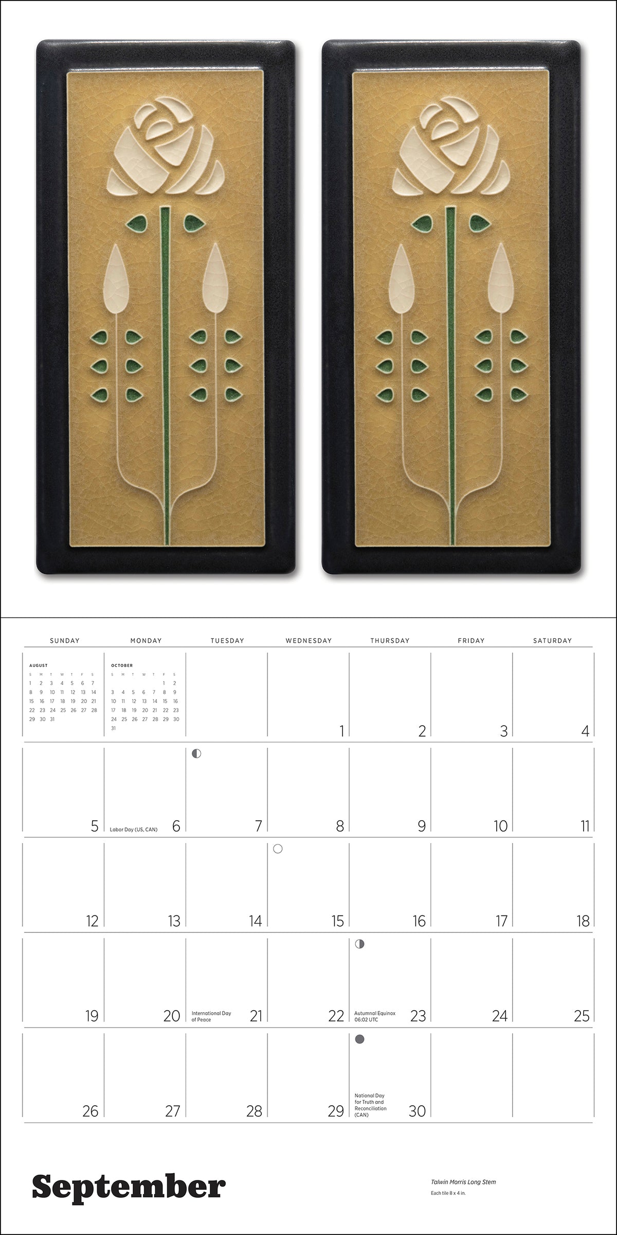 Arts & Crafts Tiles: Made by Motawi Tileworks 2027 Wall Calendar_Interior_3