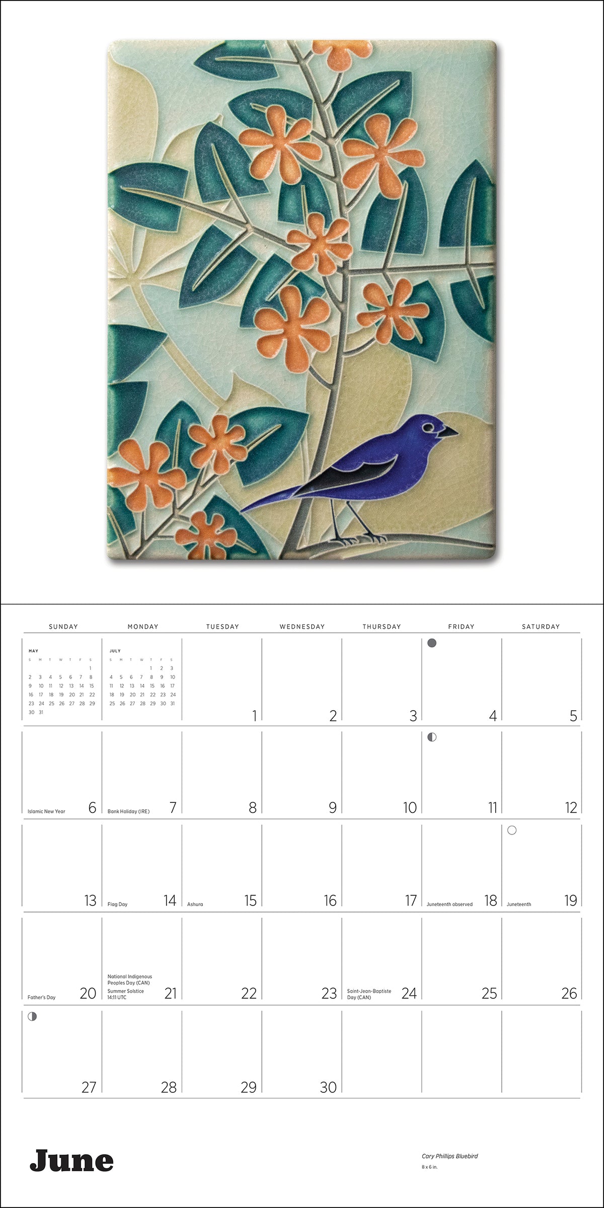 Arts & Crafts Tiles: Made by Motawi Tileworks 2027 Wall Calendar_Interior_4