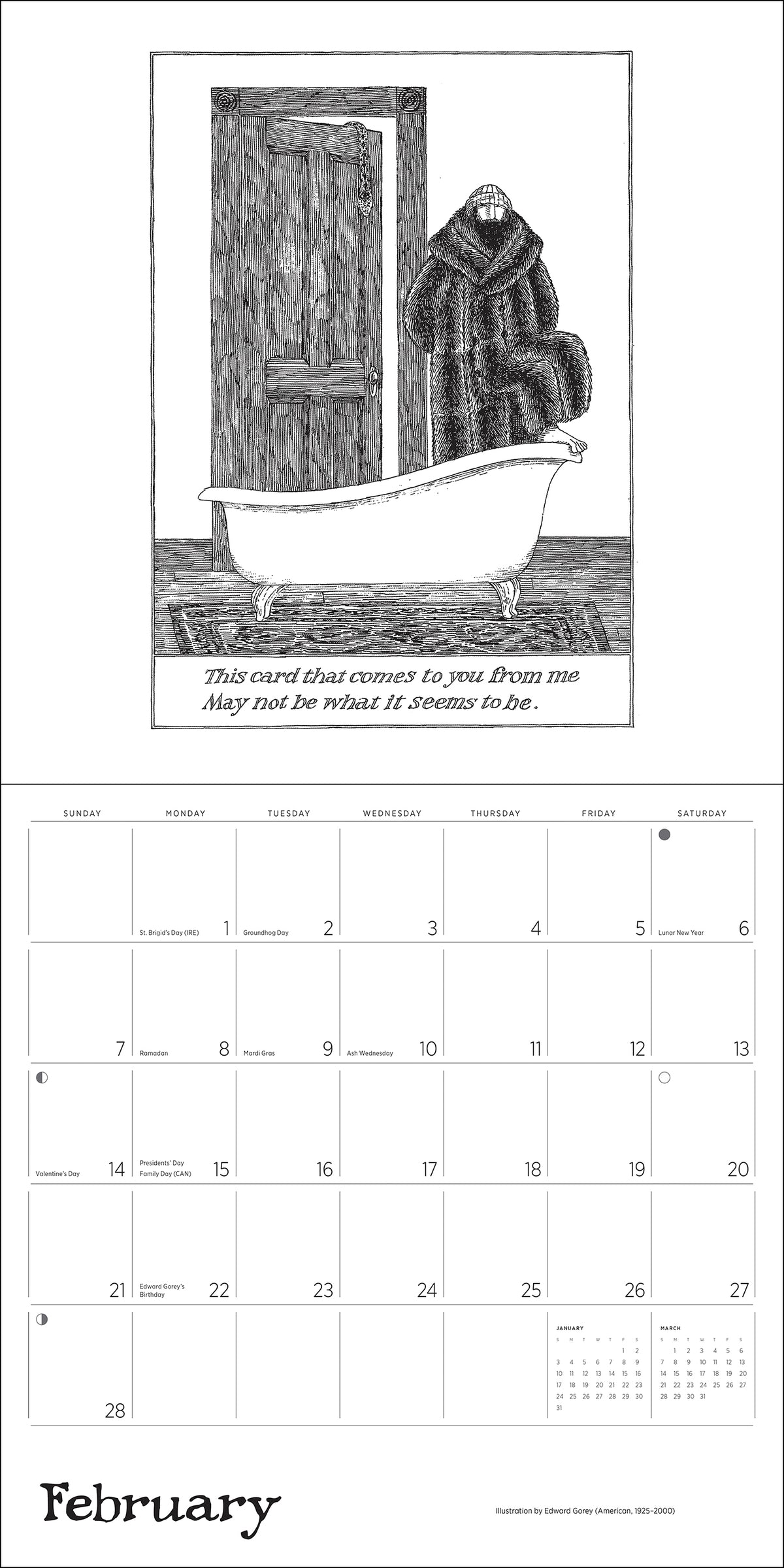 Edward Gorey 2027 Wall Calendar_Interior_1