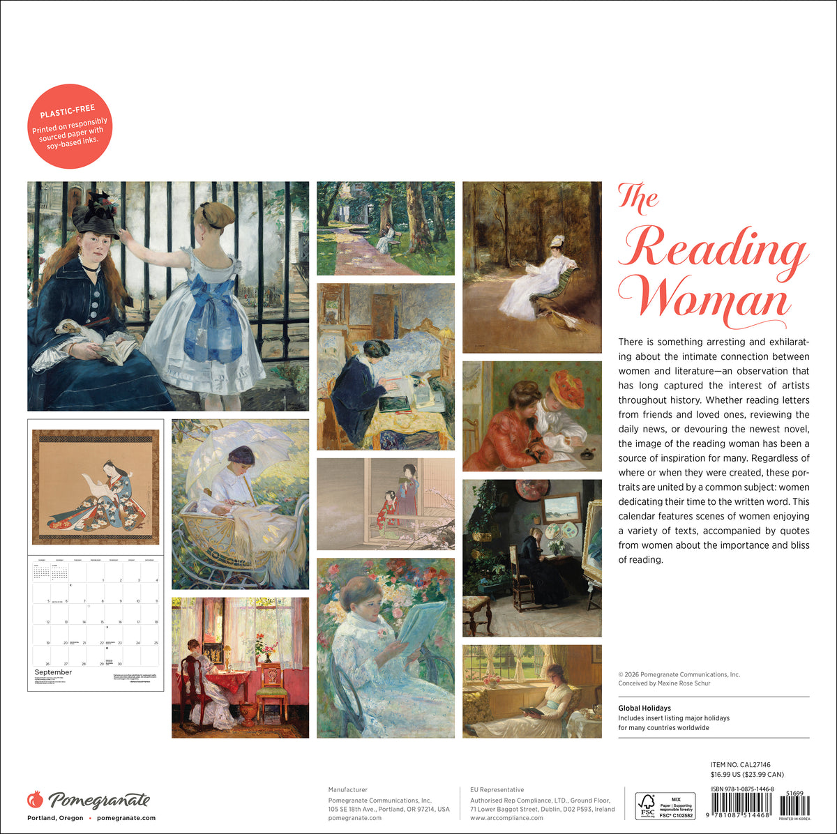 The Reading Woman 2027 Wall Calendar_Back_Multipiece