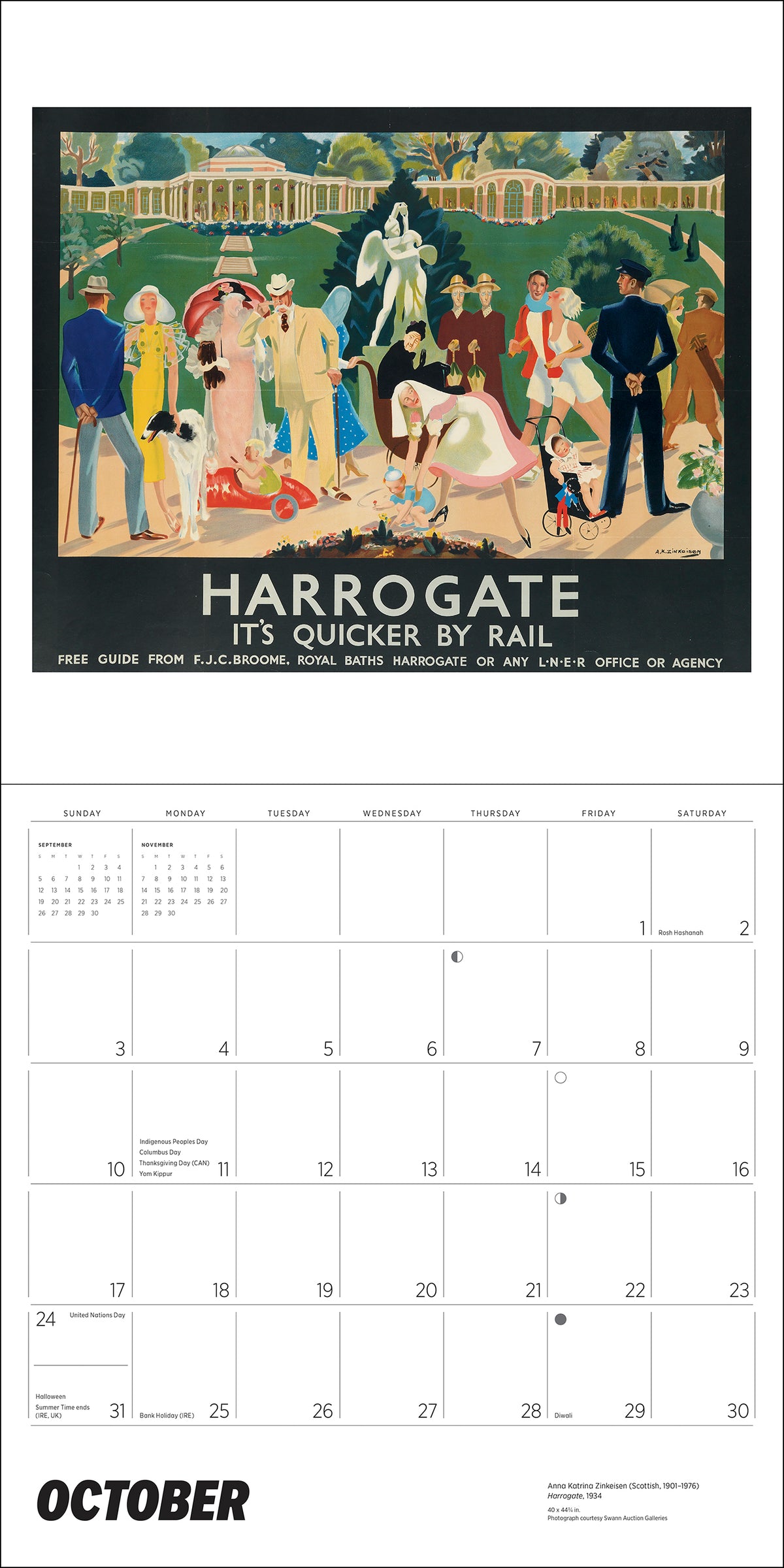 England by Rail: Vintage Travel Posters 2027 Wall Calendar_Interior_2
