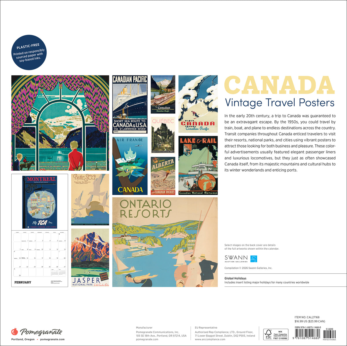 Canada: Vintage Travel Posters 2027 Wall Calendar_Back_Multipiece