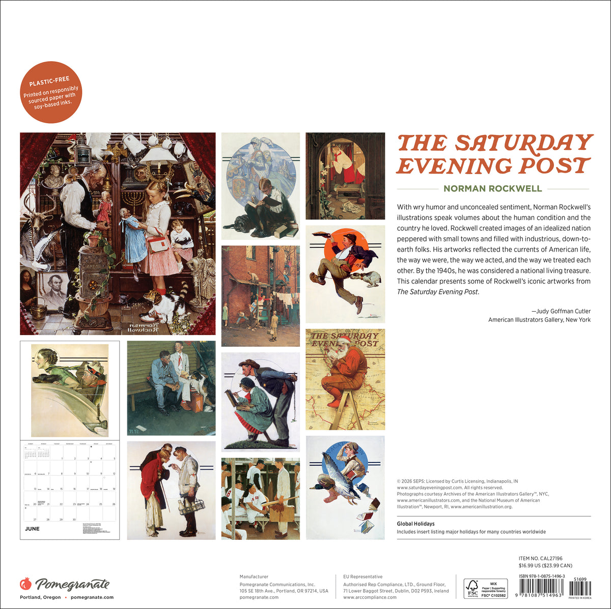 Norman Rockwell: The Saturday Evening Post 2027 Wall Calendar_Back_Multipiece
