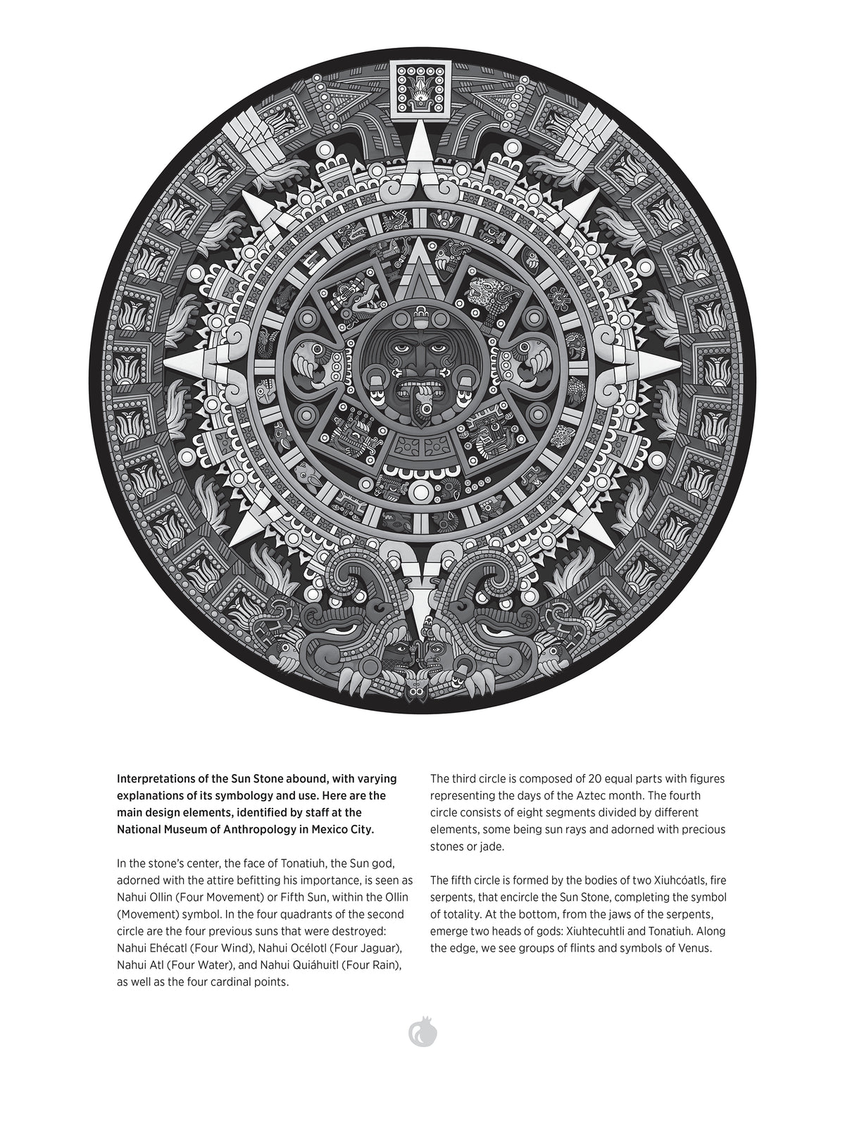 Michael Angulo: Aztec Sun Stone 1000-Piece Circular Jigsaw Puzzle_Interior_2