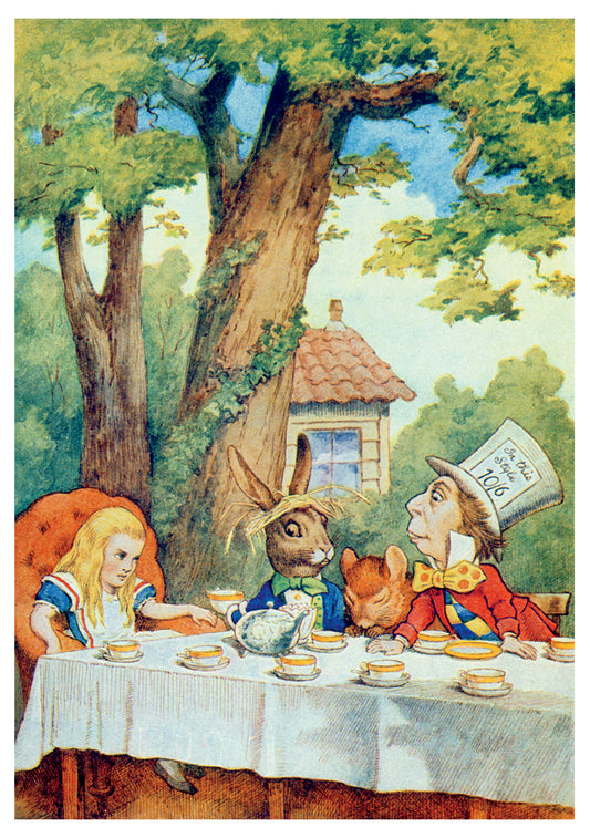 Sir John Tenniel: The Mad Hatter's Tea Party Birthday Card_Front_Flat