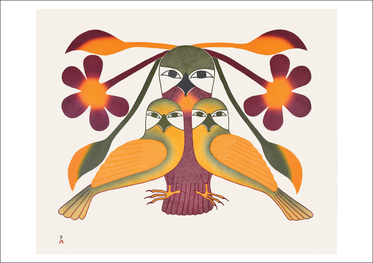Kenojuak Ashevak: Resplendent Owl Small Holiday Cards_Interior_1